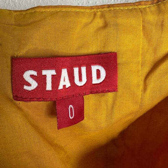 NWT Staud Mini Off The Shoulder Elio Dress In Honey - Picture 6 of 8